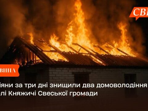 Росіяни за три дні знищили два домоволодіння у селі Княжичі Свеської громади